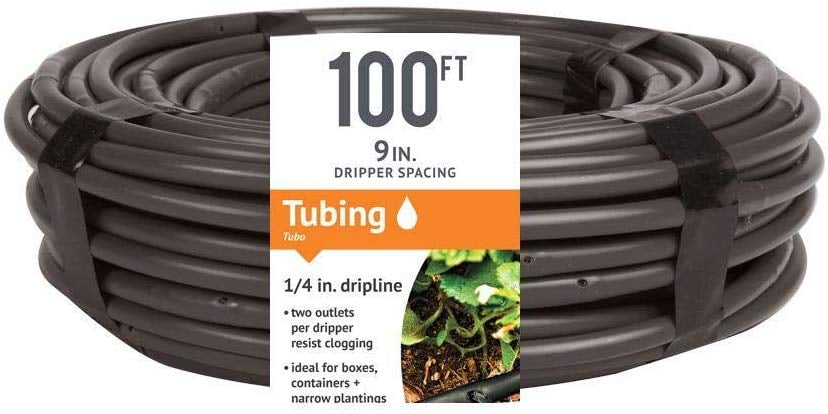 Micro Drip-Line Irrigation Hydroponics Tubing 1/4" 100 ft 6 in Emitter Spacing Micro Drip-Line Irrigation Hydroponics Tubing 1/4" 100 ft 6 in Emitter Spacing