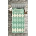 thumbnail image 3 of Ambesonne Aqua Quilted Bedspread Set 2 Pcs, Triangle Shapes Abstract, Twin Size, Turquoise Pale Blue, 3 of 3