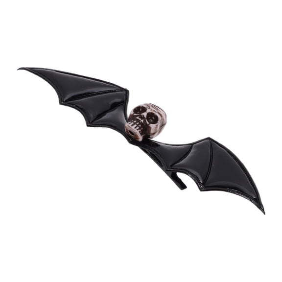 Unique Bargains 1 Pc Hair Clip Halloween Bat Wing Skull Hair Clips for Women Black