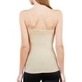 thumbnail image 4 of Juniors Solid Plain Adjustable Spaghetti Strap Layering Cropped Camisole Tank Top (Taupe, L), 4 of 4