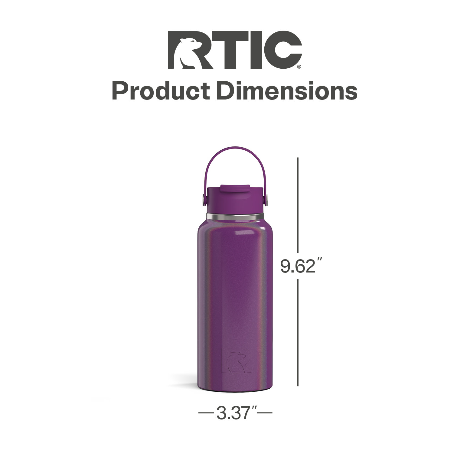 RTIC Outback Insulated Water Bottle, 32 oz, Berry Jam Glitter photo 4