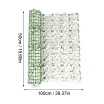 Artificial Flower Wall Panels White Silk Rose Artificial Flowers Artificial Hedges Fence Vine Leaf Decoration Indoor Balcony Artificial Maple Leaves Decor (1Pc 50x100cm)