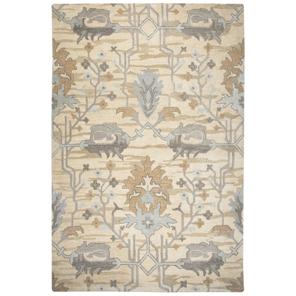 Rizzy Rugs Valintino Area Rug VN610A Beige Branches Wool 5' x 8' Rectangle