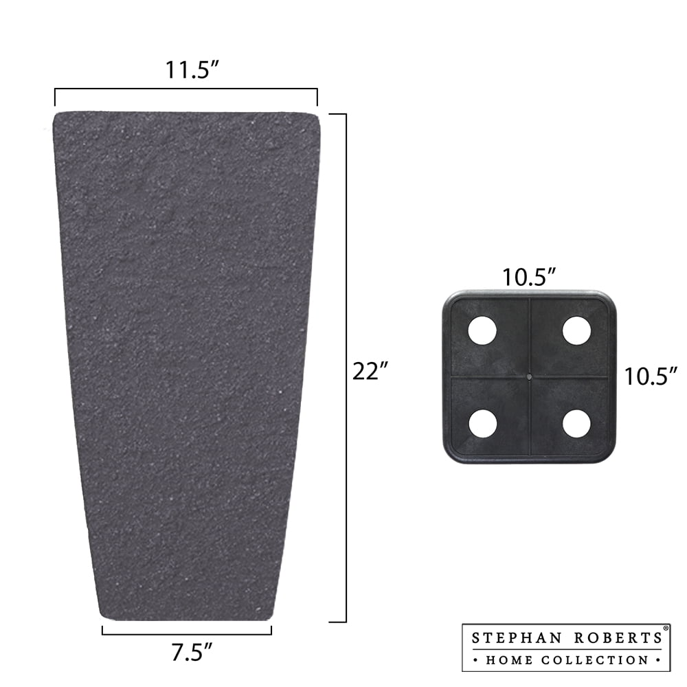 Stephan Roberts Tall 22 " Planters with Drainage Holes Set of 2, Gray