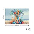 thumbnail image 4 of Joocar Ocean Seahorse Coral Jar Scene Linen Table Mats Set Of 4 For Home Kitchen Table Decor 12x18 inch, 4 of 5