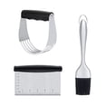 thumbnail image 1 of HAMPPLIES 3Pcs Grill Brush and Pastry Cutter for Cooking and Grilling Utensils, 1 of 7