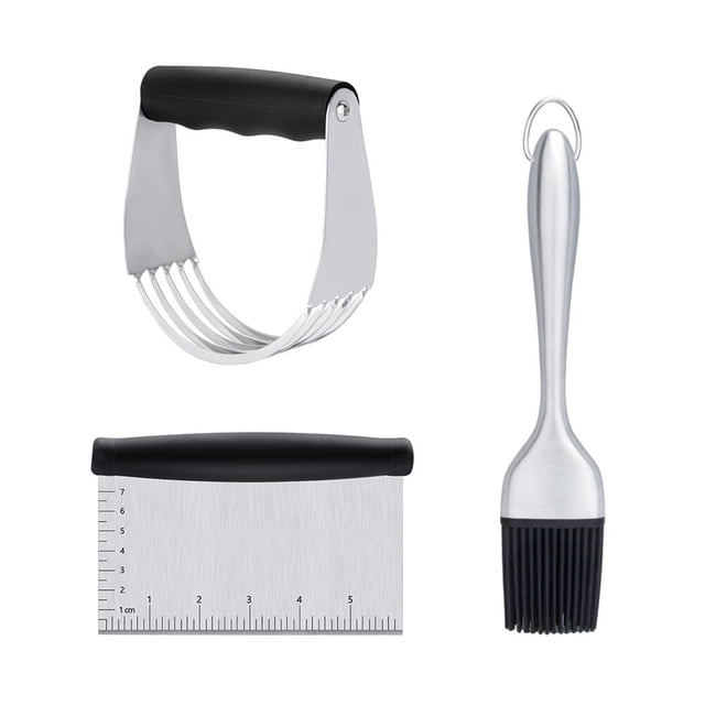 HAMPPLIES 3Pcs Grill Brush and Pastry Cutter for Cooking and Grilling Utensils