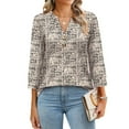 thumbnail image 3 of Ronuti Womens T-shirts 3/4 Sleeve Henley Tops for Women Ladies Premium Printed T-shirt Solid color Tops, 3 of 9