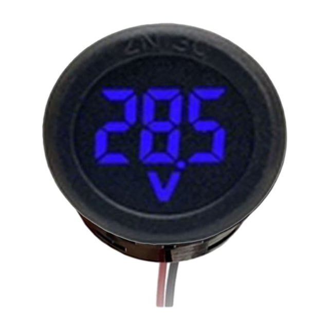 DC4-100V Round Car Voltmeter LED Digital Display Voltage Electricity Meter