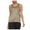 Khaki, variant on Casual Solid Vest Round Neck Tank Sleeveless Nightwear Breathable Elastic Everyday Wear for Women—Versatile Sleepwear, XL, Orange