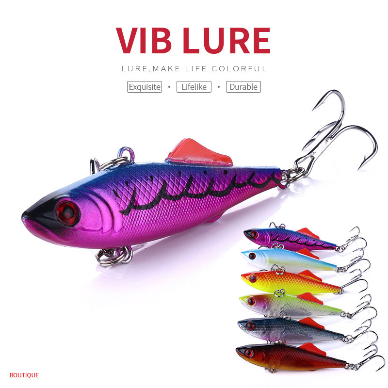 HENGJIA Fishing Lures Bass, 6 Pack Deep Diving Lipless Crankbaits for Bass Minnow VIB Lifelike Hard Baits Sinking Fishing Lure for Bass, Redfish, Trout, Walleye Saltwater Freshwater