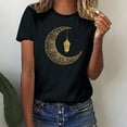 thumbnail image 2 of Penkiiy Happy Ramadan Tops Blouse for Women Women's Funny Printed Pattern Casual Fashion Soild Color Short Sleeve Tops Blouse M Black, 2 of 6