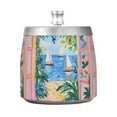 thumbnail image 7 of Yayeee Ashtray with Lid for Cigarette Smokeless Stainless Steel Home Ash Holder, Blue Seaside, 7 of 7
