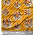 thumbnail image 1 of Soimoi Rayon Fabric Check & Tiger Face Animal Print Sewing Fabric Yard 56 Inch Wide, 1 of 1