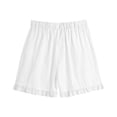 thumbnail image 4 of Cagogo Women Plus Size Elastic Waist Shorts with Pockets Casual Loose Beach Vacation Lounge Trousers Summer Travel Denim Shorts, White 3XL, 4 of 7