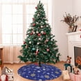 thumbnail image 7 of Rateoe Golden Snowflakes Royal Blue Print Christmas Tree Skirt 30" for Xmas Holiday New Year Party Circle Tree Mat Ornaments Decoration, 7 of 7