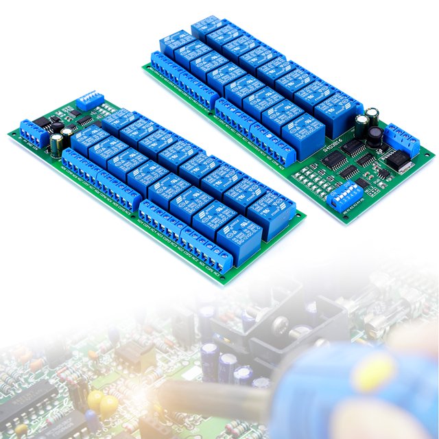 16 Channel RS485 Relay Board RS485 Relay Module PLC Controller Serial Port Switch for PLC PTZ Camera Motor LED
