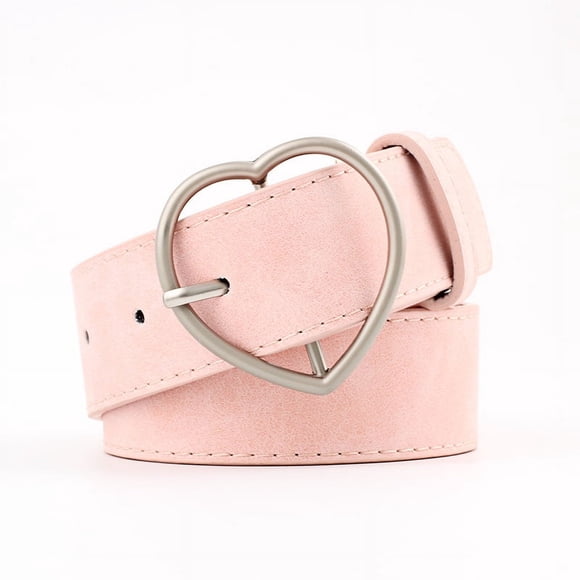 Firefly Hope Cinturón de cuero sintético para vestido y jeans de moda para mujer, con botones en forma de corazón para niñas y mujeres (rosa)