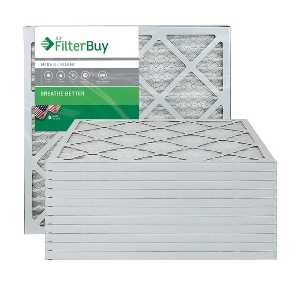 FilterBuy 20x22x1 MERV 8 Pleated AC Furnace Air Filter, (Pack of 12