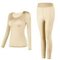 thumbnail image 1 of FAIWAD Ensemble de sous-Vêtements pour Femmes Manches Longues Col Rond Hauts et Pantalons Ensemble Basique Extensible Sans Couture, 1 of 8