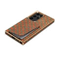 thumbnail image 4 of for Samsung Galaxy S24 Ultra Back Case, Luxury Ultra Slim Shockproof PU Leather Card Slot Kickstand Plating Soft Frame Pattern Case Cover for Samsung Galaxy S24 Ultra, Orange, 4 of 5