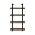 thumbnail image 2 of Wall Shelf with 4 Shelves and Piped Metal Frame, Brown and Black, 2 of 5