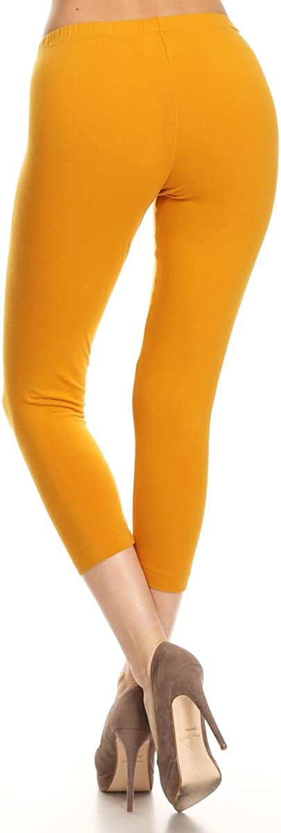 Zenana Premium Cotton Capri Leggings Multiple Solid Colors Womens Sizes S-3X  