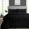thumbnail image 1 of Dee's Collection Full/Queen Size 3 Psc Microfiber Duvet Cover Pinch -Black, 1 of 6