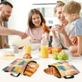 thumbnail image 7 of Haosy 3 Pack Reusable Ziploc Bags BPA Free Healthy Food Storage Bag Leakproof Sandwich Snack Freezer Bags Colorful Line Doodle Squares, 7 of 7