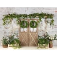 thumbnail image 1 of Kate 10x8ft Spring Floral Portrait Backdrop for Photography Easter Green Leaves Wood Door Photo Background Photo Studio Props, 1 of 1