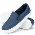 thumbnail image 2 of Womens Slip on Sneakers Comfortable Walking Shoes Perforated Fashion Sneaker in Navy, 2 of 8