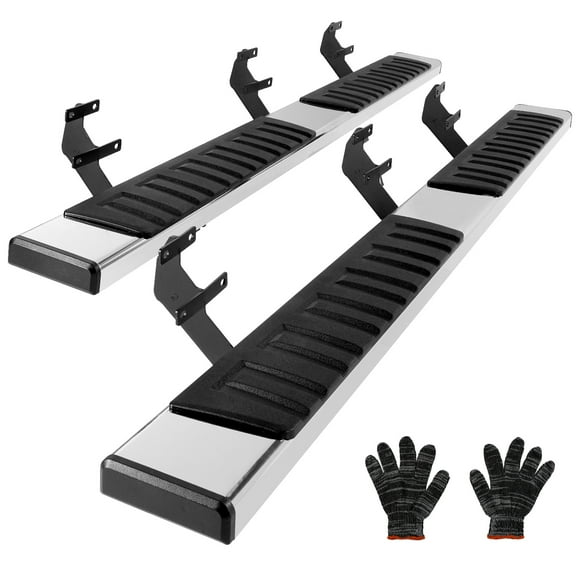 KFFKFF 6" Side Steps for 2015-2023 Ford F150-Crew Cab & 2017-2023 F-250 F-350 Super Duty Crew Cab, Durable 201 Stainless Steel Running Boards, Supports up to 500lbs, Set of 2