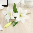 thumbnail image 2 of 1Pc Artificial Flower Decorative Home Decoration Gift Short Branch Fake Lily Bouquet Simulation Flower for Living Room White, 2 of 5