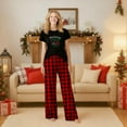 thumbnail image 6 of Family Christmas Pajamas Set Short Sleeve - Matching Holiday Santa Gingerbread Printed PJs, 6 of 7