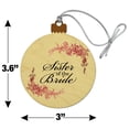 thumbnail image 6 of Wedding Floral Sister of the Bride Wood Christmas Tree Holiday Ornament, 6 of 6