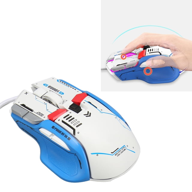 Mouse, Mechanical Mouse White Comfortable Grip Wide Compatibility Up To 12800 DPI for 8