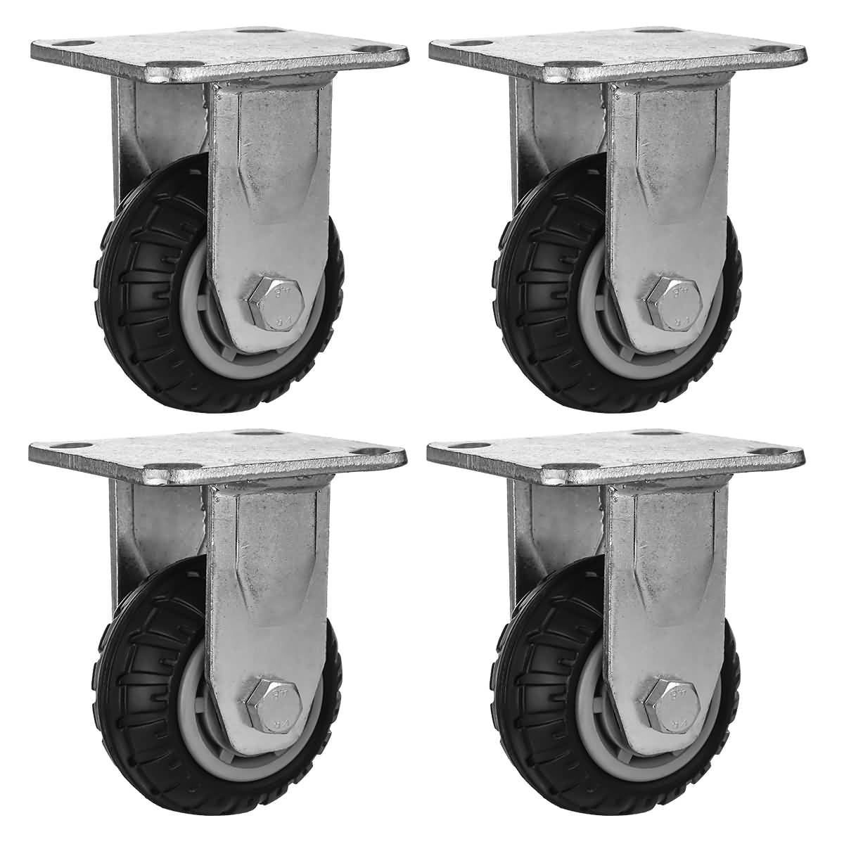 8 Pack 3" Grey No Brake Caster Wheel Rought All Terrain Outdoor Outside Casters 