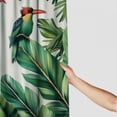 thumbnail image 3 of Orinice Tropical Leaves and Paradise Bird,Watercolor Green Leaves on a White Background Shower Curtain Sets for Bathroom Fabric Machine Washable Digital Printing Decor with 12 Hooks,  69x72, 3 of 7