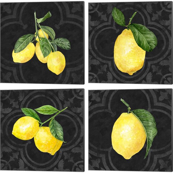 Great Art Now Live with Zest by Tara Reed 4 Piece Canvas Art Set Each 14"W x 14"H