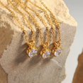 thumbnail image 4 of Pendentif en Diamant Diamant Incrusté zircon, Collier Solitaire en Acier Titane, 4 of 4
