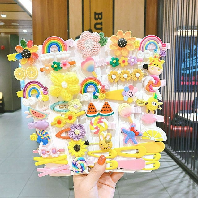 42 Pcs Pinces à Cheveux pour Bébés Filles, Accessoires pour Cheveux Colorés et Mignons / Multicolore