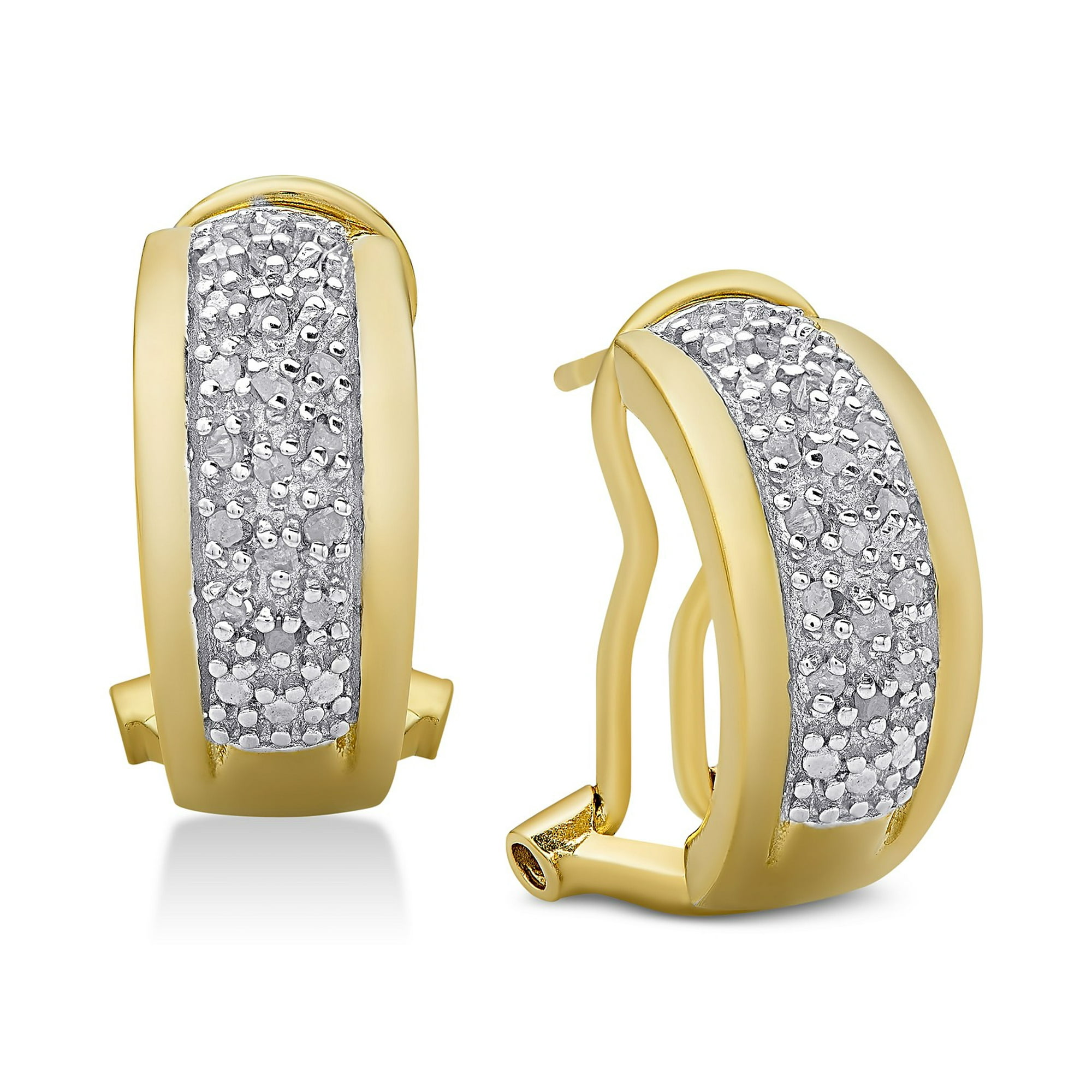 Victoria Townsend Diamond J-Hoop Earrings (1/4 Gold - Main Image