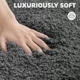 thumbnail image 5 of PABUBE Bathroom Rug Non-Slip Bathroom Mat 24"x36" Shag Bath Rugs w/1.6" Microfiber, Absorbent Bath Mat, Machine Washable, Dark Gray, 5 of 9