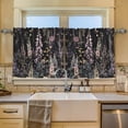 thumbnail image 2 of Yayeee Kitchen Curtains Tier Set of 2 Light Filtering 57"x24" Over Sink Window Panels, Dark Flowers Pattern, 2 of 7