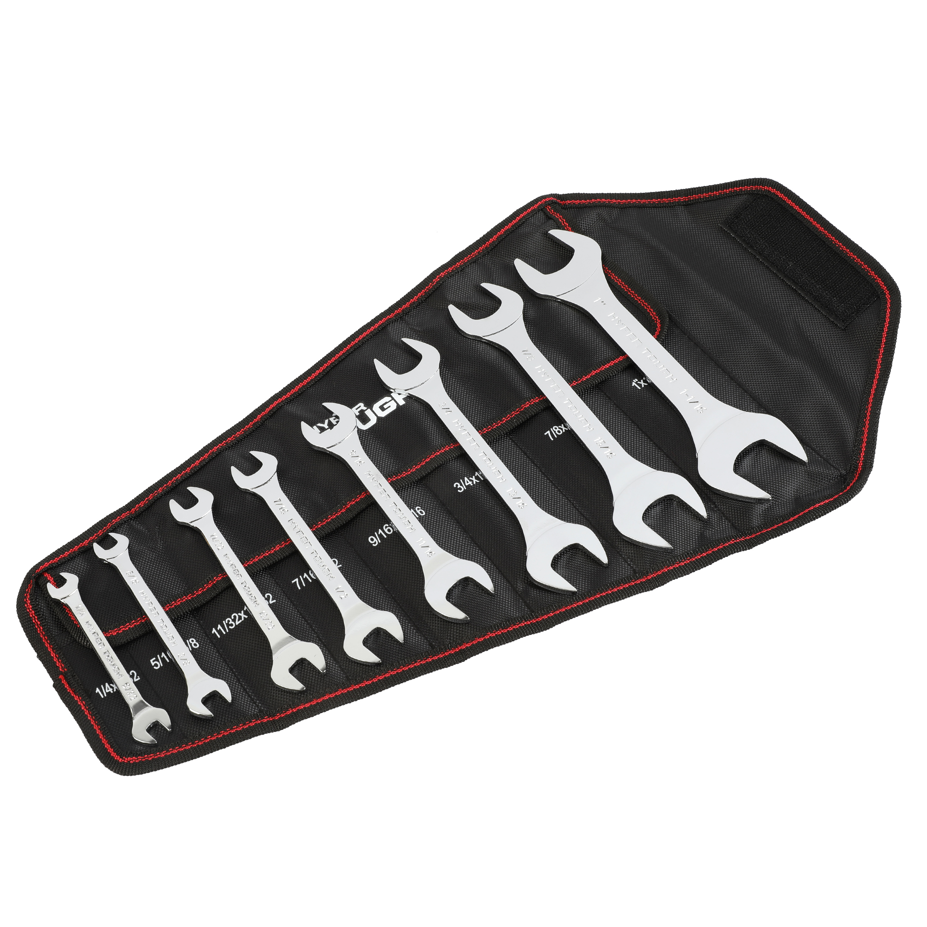 Hyper Tough 8-Piece Thin Open-End Wrench Set with Pouch photo 1