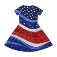thumbnail image 5 of Grblisyd 4th of July Dresses for Girls USA Patriotic Short Sleeve Dress American Flag Crew Neck A Line Dress Independence Day Outfit with Pockets 7-8y, 5 of 6