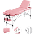 thumbnail image 2 of Yaheetech Professional Massage Table 3 Fold Salon Bed with Backrest/Headrest/Armrest/Hand Pallet, Pink, 2 of 9
