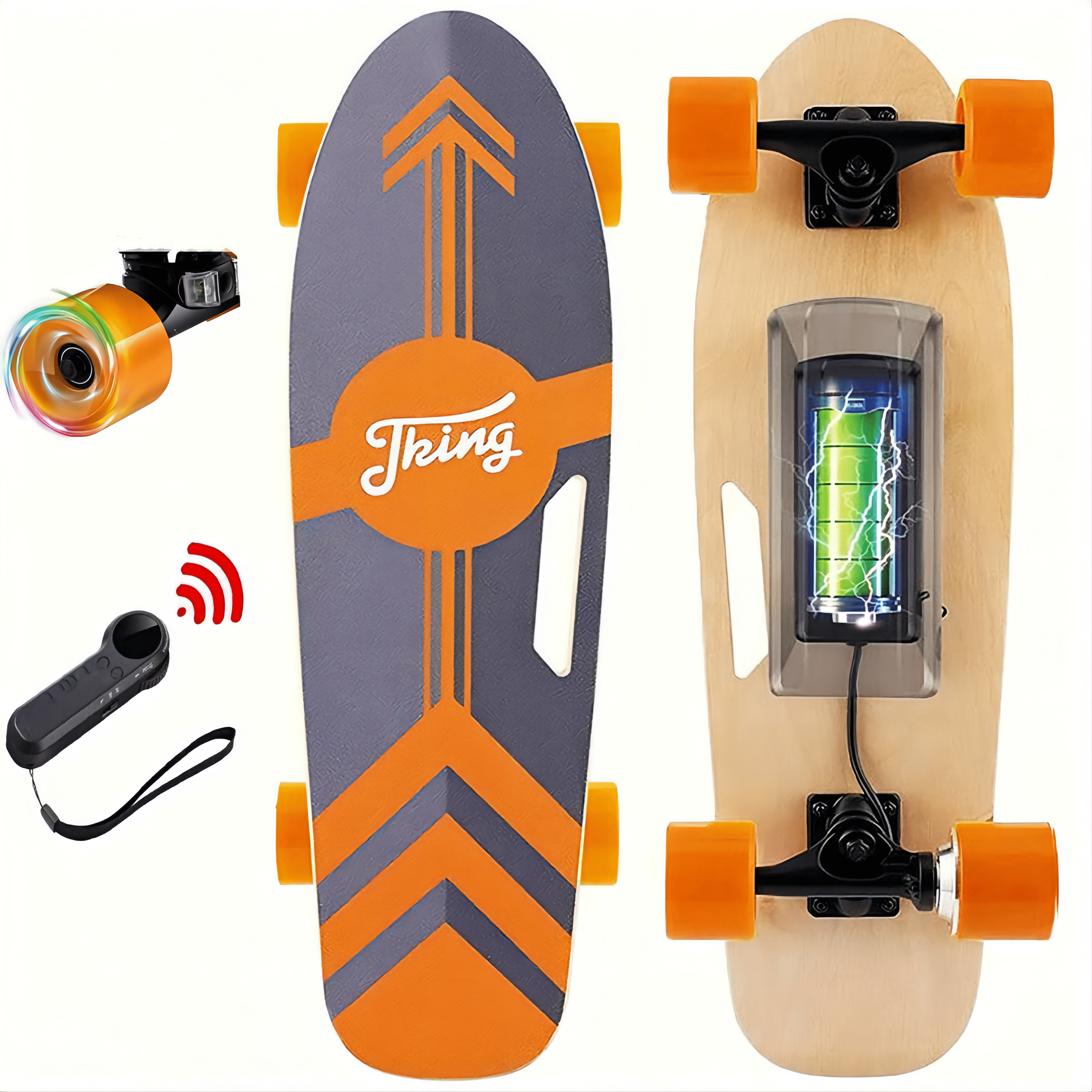 Details about   CAROMA Electric Skateboard Power Motor Cruiser Maple Deck With Wireless Remote; 