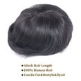 thumbnail image 4 of #1B Natural Black PU Men's Toupee V Loop Human Hair Replacement System, 4 of 7