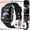 Black, variant on 1.83" Full Touch Smartwatch with Wireless Calling, 3 Bands, 100+ Sports Modes, Bluetooth, USB Charge, Remote Camera/Music Control for iPhone Android